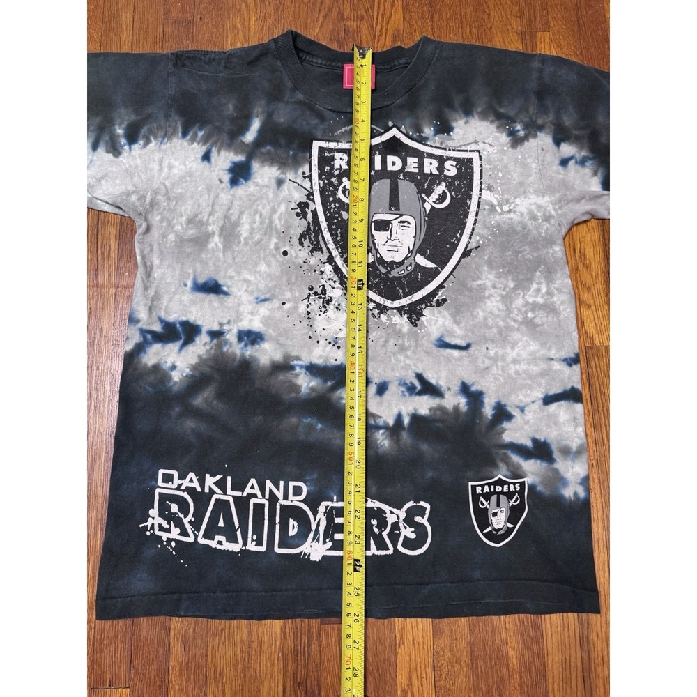 Vintage Oakland Raiders Tie Dye Splash Mens Medium T-Shirt Single Stitch NFL - Picture 5 of 9